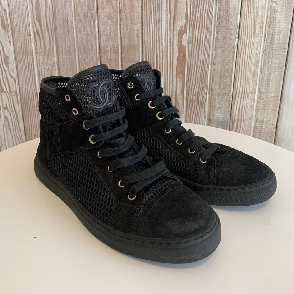 Chanel mesh high top sneaker, 36
